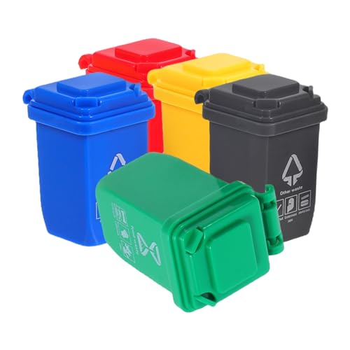 WEKAMOS 5 Stück Puppenhaus Mini Sortiermülleimer Puppenhausdekoration menschlich Behälter Combo Liner für kinderspielzeug scheibengardinen Mini -Mülldose Hausmülleimer Abs von WEKAMOS