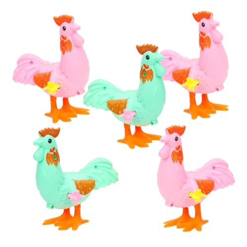 WEKAMOS 5 Stück Teiliges Aufziehspielzeug Huhn Kreatives Kleines Tier aus Robustem für Koordination und Fantasie als Partygeschenk Zufällige Farbe Zufällige Farbe von WEKAMOS
