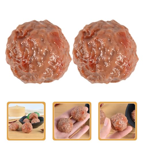 WEKAMOS 5 Stück Teiliges PVC Fleischbällchen Modell Realistische Künstliche Rindfleisch Deko Robustes Küchen Requisiten für Film Fotografie Kindergärten und Restaurant Dekoration von WEKAMOS