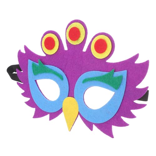 WEKAMOS 5 Stück Teiliges Peacock Tiermaske Leichte Filz Halbgesichts Masken in Leuchtenden Farben Wiederverwendbar für Kostümpartys Karneval Halloween und Fantasievolles von WEKAMOS