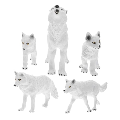 WEKAMOS 5 Stück Teiliges Realistische Wolf Figuren für Kleinkinder Pädagogisches Tiermodell aus Hochwertigem Material Detailgetreue Nordische Wildtier Ornamente für Schreibtisch und WEKAMOS 5 Stück Teiliges Realistische Wolf Figuren für Kleinkinder Pädagogisches Tiermodell aus Hochwertigem Material Detailgetreue Nordische Wildtier Ornamente für Schreibtisch und von WEKAMOS