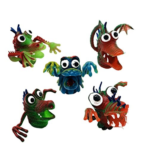 WEKAMOS 5 Stück Teiliges Silikon Fingerpuppen Set Kreative Tier Handpuppen Pädagogisches Fingerspielzeug für Langlebiges Material für Rollenspiele und Geburtstagsgeschenke von WEKAMOS