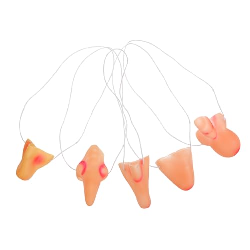 WEKAMOS 5 Stück Vinyl Hexennasen Halloween Kostüm Zubehör Lustige Falsche Nasen für Karneval Cosplay Maskenball Bühnenauftritte Leichte Komfortable Verkleidung von WEKAMOS