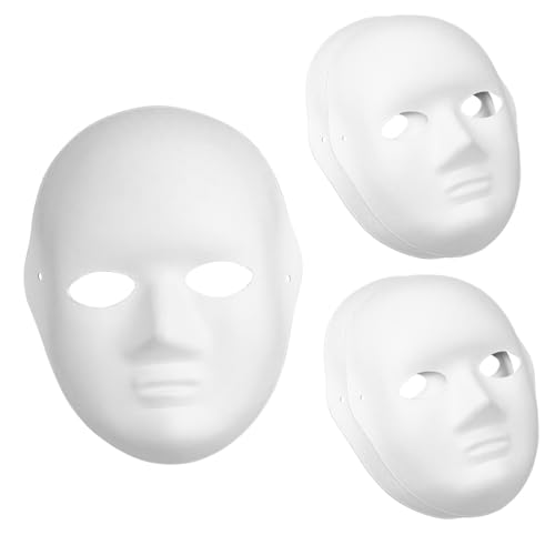 WEKAMOS 5 Weiße DIY Papiermasken für Frauen aus Harz und Leichte Langlebige Halloween Cosplay zum Bemalen und Dekorieren von WEKAMOS