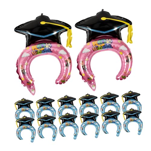 WEKAMOS 50 Stück Graduation Inflatable Headbands Fotorequisiten für Abschlussfeiern Doppelseitige Haarbänder und Dekoration für Besondere Anlässe von WEKAMOS