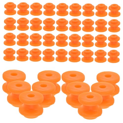 WEKAMOS 50 Stück Kunststoff Riemenscheiben Mini Modellbau Zubehör für Spielzeugmotoren Stumme Einspurige Riemenscheiben Getriebe für Mechanische Experimente und Rc Fahrzeuge in Orange von WEKAMOS