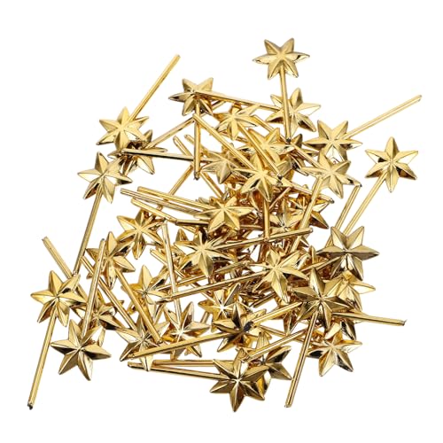 WEKAMOS 50 Stück Mini Hexagram Kunststoffstäbe Goldfarbene DIY Bastelstäbe mit Hochglänzendem Finish Langlebig und Dekorativ für Party Bastelprojekte von WEKAMOS