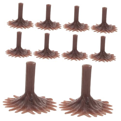 WEKAMOS 50 Stück Modellbaumfüße Zubehör für Modellbäume Modelllandschaft Bauen DIY-Mikrolandschaft Landschaftsbäume trainieren Baumbasishalter Modellbäume Stehen Plastik Brown von WEKAMOS
