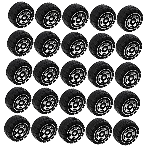 WEKAMOS 50 Stück Spielzeugauto Räder DIY Bastelräder für Modellautos Glatte Langlebige Ersatzräder für Kinderautos und Lernspielzeug von WEKAMOS
