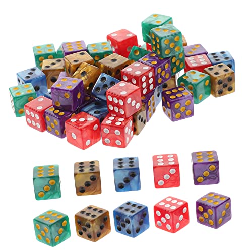 WEKAMOS 50 Stück Teiliges Bunte Glatte Würfel mit Runden Ecken für Partyspiele DIY Basteln Spielwürfel Dekor von WEKAMOS