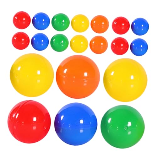 WEKAMOS 50 Stück Teiliges Bunte Offene Kunststoff lotteriekugeln Kleine Hohlkugeln zum Befüllen für Partyspiele Tombolas Gewinnspiele und Feierlichkeiten Langlebig und Wiederverwendbar von WEKAMOS