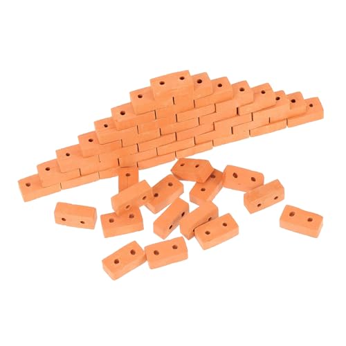 WEKAMOS 50 Stück simulierter Ziegel bastelset basteln für spielzeuge bastelkasten gartinen Mini gefälschter Ziegelstein DIY Ziegel DIY-Sandtisch-Ziegelmodelle Ton rot von WEKAMOS