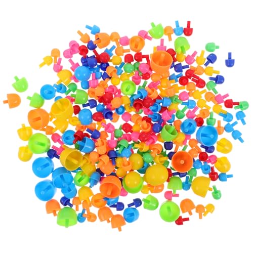 WEKAMOS 592 STÜCKE Teiliges Pilznagel Steckspielzeug für Feinmotorikförderung Kreative Knopfkunst DIY Bastelspiel Lernspielzeug für Vorschulkinder zur Sensorischen Entwicklung und Hand von WEKAMOS