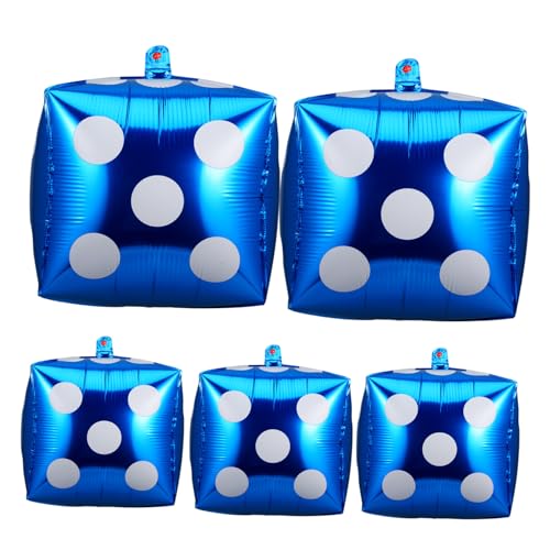 WEKAMOS 5Stücke Würfelballons aus Aluminiumfolie für Themenparty Dekoration für Geburtstagsfeiern und Festliche Anlässe Partyzubehör mit Würfelstäbchen WEKAMOS 5Stücke Würfelballons aus Aluminiumfolie für Themenparty Dekoration für Geburtstagsfeiern und Festliche Anlässe Partyzubehör mit Würfelstäbchen von WEKAMOS