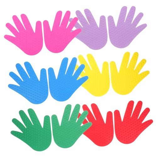 WEKAMOS 6 Paare Bodenmarker rutschfest Taktile Handabdrücke Sensorische Trainingsmatte Für Kindergarten Vorschule Und Outdoor Aktivitäten Zur Motorikförderung von WEKAMOS