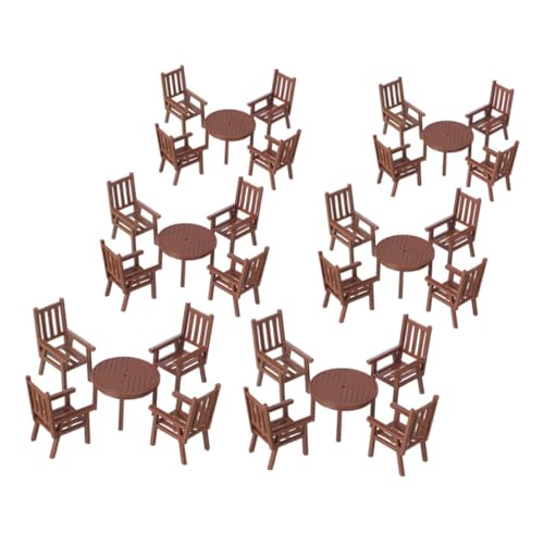 WEKAMOS 6 Sets Minimöbel: Puppenhaus Miniatur Tisch Und Stuhl Set - 1/30 1/50 1/75 Möbelmodelle Für Puppenhaus - Miniatur Esstisch Und Stühle von WEKAMOS