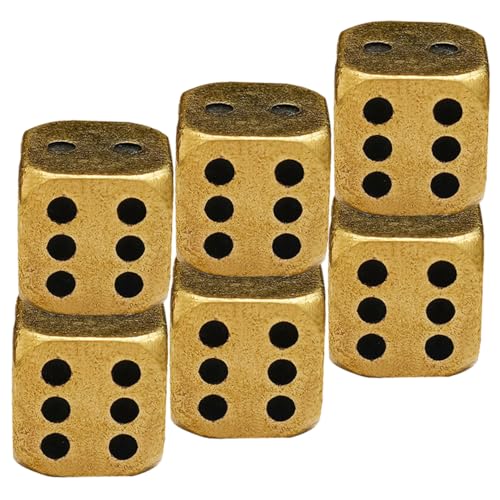 WEKAMOS 6 Stück Antike Messingwürfel Retro Spielwürfel für Partys und Brettspiele Tragbar Leicht und Langlebig Kreative Würfel für Unterhaltsame Spiele und Mathematikunterricht WEKAMOS 6 Stück Antike Messingwürfel Retro Spielwürfel für Partys und Brettspiele Tragbar Leicht und Langlebig Kreative Würfel für Unterhaltsame Spiele und Mathematikunterricht von WEKAMOS