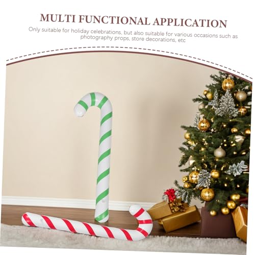 WEKAMOS 6 Stück Aufblasbare Candy Cane Dekorationen Bunte Weihnachtsdekorationen Leichte Party Ballons Tragbare Zuckerstangen für Drinnen und Draußen für Weihnachten Geburtstage Hochzeiten von WEKAMOS