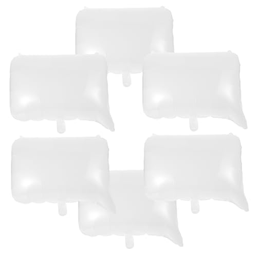 WEKAMOS 6 Stück DIY Ornament Luftballons Aluminiumfolie Weiß Feier Luftballons Weißfolie Party Luftballons Weiß Aluminium Party Luftballons von WEKAMOS