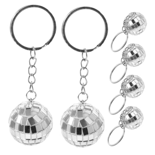 WEKAMOS 6 Stück Disco-schlüsselanhänger Discokugel-schlüsselanhänger, Partygeschenke Disco-kugel-ornamente Mini-disco-kugeln Discokugel-wachswärmer Spiegelball Zinklegierung Silver von WEKAMOS