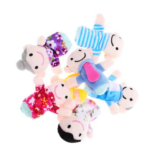 WEKAMOS 6 Stück Fingerpuppenspielzeug Handpuppe Kleinkinder Geschichte Handspielzeug Für Familienmitglieder Cartoon-Figur-Marionette Cartoon-handspielzeug Stoff von WEKAMOS