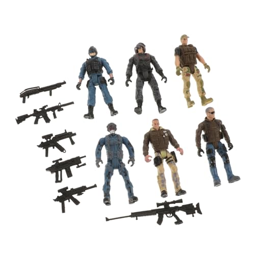 WEKAMOS 6 Stück Flexible Soldaten Actionfiguren mit Beweglichen Gelenken Realistische Polizei und Militärmodelle Kompaktes Plastikspielzeug für Sammeln und Rollenspiele für Fans von WEKAMOS