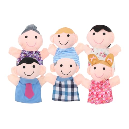 WEKAMOS 6 Stück Handpuppen Familien Set Teilig Farbige Handpuppen für Erwachsene Geeignet für Theater Rollenspiele Erzähltheater Einfache Handhabung Vielfältige Charaktere für von WEKAMOS