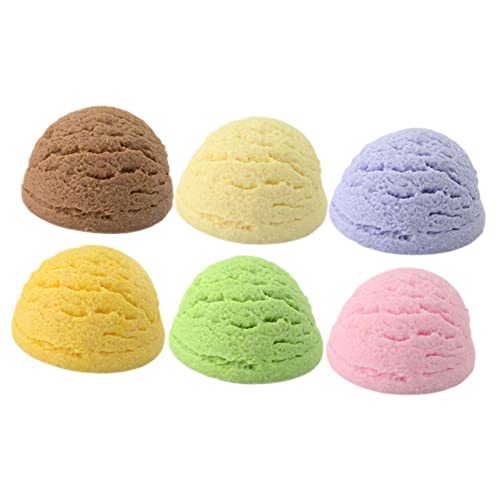 WEKAMOS 6 Stück Künstliche Eiscreme Kugeln Realistische Fake Eiscreme Modelle für Heim und Geschäftsd Dekorationen für Fotografie und Kreative Ausstellungen von WEKAMOS