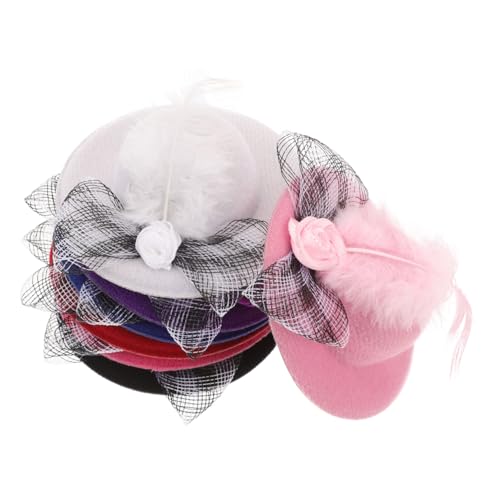 WEKAMOS 6 Stück Mini Hüte für Puppen Teiliges DIY Teeparty Dekohüte für Minihauspuppen Robuste Kreative Bastelaccessoires für Puppenliebhaber von WEKAMOS
