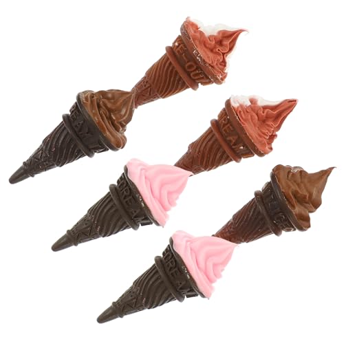 WEKAMOS 6 Stück Miniature Eiscreme Dekoration Teiliges aus Widerstandsfähigem Kunstharz Realistische Mini Eiscreme für Puppenhaus Niedliches Zubehör für Kreative DIY Szenen von WEKAMOS