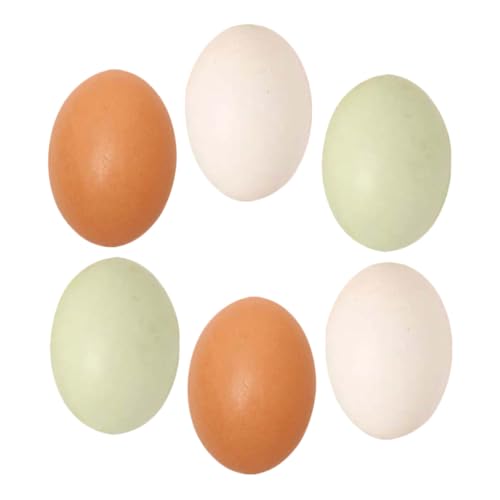 WEKAMOS 6 Stück Nachgeahmte Eier Künstliche Eier Eierdekor Eier Künstliche Gefälschte Eier Simulierte Eier Nein Bastelei Aus Holz Für Ostern Bemalbare Ostereier Eihandwerk Hölzern von WEKAMOS