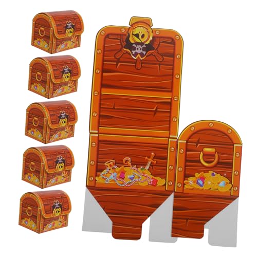 WEKAMOS 6 Stück Piraten Schatztruhe Süßigkeitenboxen für Halloween und Geburtstagsfeiern für Thematische Partys mit Deckel und Nostalgischem Design WEKAMOS 6 Stück Piraten Schatztruhe Süßigkeitenboxen für Halloween und Geburtstagsfeiern für Thematische Partys mit Deckel und Nostalgischem Design von WEKAMOS