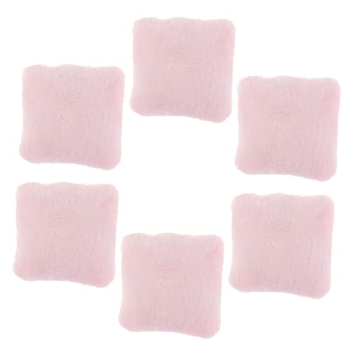 WEKAMOS 6 Stück Puppenhaus-Kissen DIY House Miniature puppenhauszubehör Dollhouse zubehör Dollhouse Decor Blumen- dekorativ kompaktes gefälschtes Kissen Desktop-Miniaturkissen Flanell Rosa von WEKAMOS