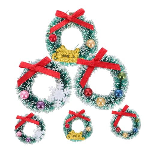 WEKAMOS 6 Stück Puppenhausdekoration Mini-Puppenhaus simulierter Kranz-Weihnachtskranz klein Kränze weihnachtsdeko Mini-Kranz-Ornament Miniaturen zum Basteln Sisal-Seide WEKAMOS 6 Stück Puppenhausdekoration Mini-Puppenhaus simulierter Kranz-Weihnachtskranz klein Kränze weihnachtsdeko Mini-Kranz-Ornament Miniaturen zum Basteln Sisal-Seide von WEKAMOS