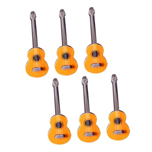 WEKAMOS 6 Stück Puppenhausgitarren Mini Gitarrenfigur Gitarren Bastelmodell Gitarre Winzige Requisite Mini Gitarrenmodell Hängendes Ornament Gitarrendekor Puppenhaus von WEKAMOS