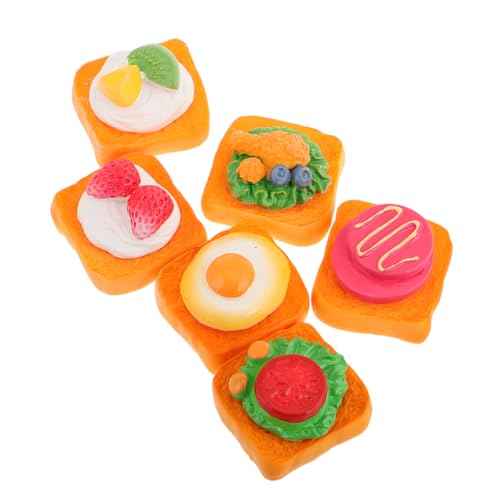 WEKAMOS 6 Stück Sandwich-Modell Miniaturen, Figuren, Essen Faux-Food- Miniaturfutterspielzeug Mininahrung Für Puppen Miniatursachen Miniaturlebensmittel Realistisch Brotmodell Harz von WEKAMOS
