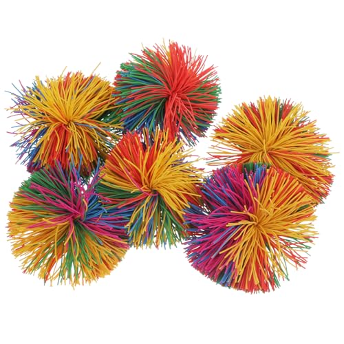WEKAMOS 6 Stück Teiliges Bunte Silikon Stressspielzeug Bälle Dehnbar Sensory Fidgets Pom Ball für Familie und Freunde Geeignet Zufällige Farbe Zufällige Farbe von WEKAMOS