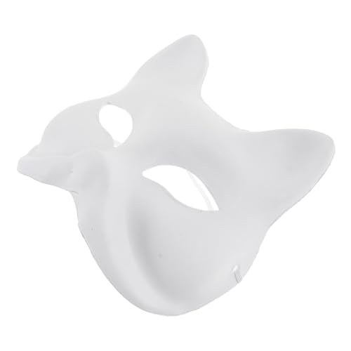 WEKAMOS 6 Stück Teiliges DIY Tiermaske Fuchs Weiß Unbemalt Papiermaske zum Bemalen für Karneval Geburtstag Kreatives Basteln und Handarbeit von WEKAMOS
