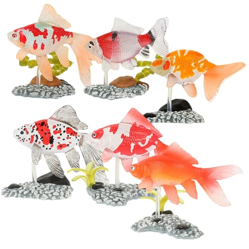 WEKAMOS 6 Stück Teiliges Dekorative Goldfisch Figuren mit Sockel Realistische Fischmodelle aus Robustem als Aquarium Ornament und Deko Fördert Kreativität und Spielerische Fantasie WEKAMOS 6 Stück Teiliges Dekorative Goldfisch Figuren mit Sockel Realistische Fischmodelle aus Robustem als Aquarium Ornament und Deko Fördert Kreativität und Spielerische Fantasie von WEKAMOS