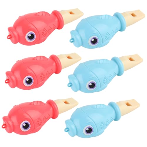 WEKAMOS 6 Stück Teiliges Kinderpfeifen mit Tiermotiven Kreative Musikinstrumente aus Robustem Material Lustige Partyspielzeuge für Mädchen und Jungen für Schule Aufführungen und Reisen von WEKAMOS