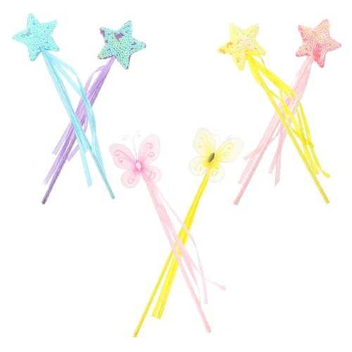 WEKAMOS 6 Stück Teiliges Leuchtende Feenstäbe für Bunte Zauberstäbe mit Schmetterlings und Sternmotiven für Geburtstag Halloween Kostümpartys und Fantasievolles Rollenspiel WEKAMOS 6 Stück Teiliges Leuchtende Feenstäbe für Bunte Zauberstäbe mit Schmetterlings und Sternmotiven für Geburtstag Halloween Kostümpartys und Fantasievolles Rollenspiel von WEKAMOS