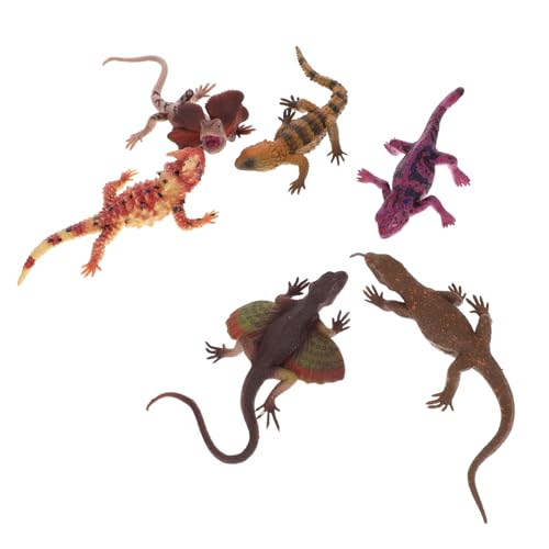 WEKAMOS 6 Stück Teiliges Realistische Eidechsen Modelle aus Stabilem TPR Material Kleine Reptilien Figuren zur Tiererkennung und Lernspielzeug für Sammler Leicht und Langlebig von WEKAMOS