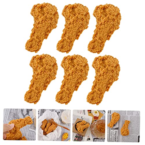 WEKAMOS 6 Stück Teiliges Realistische Künstliche Hähnchenkeulen aus PVC Flexible und Authentische Nachbildung für Küchen Deko Schaufenster Event und Fotorequisiten Geeignet für Restaurant von WEKAMOS