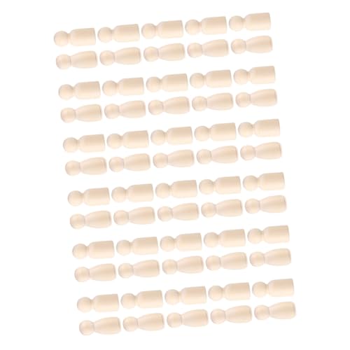 WEKAMOS 60 Stück Holzfiguren zum Bemalen und Basteln DIY Holzpuppen Jungen und Mädchen Naturbelassene Holzsteckfiguren für Kreative Kinderhandarbeit für Spiel und Dekoration von WEKAMOS