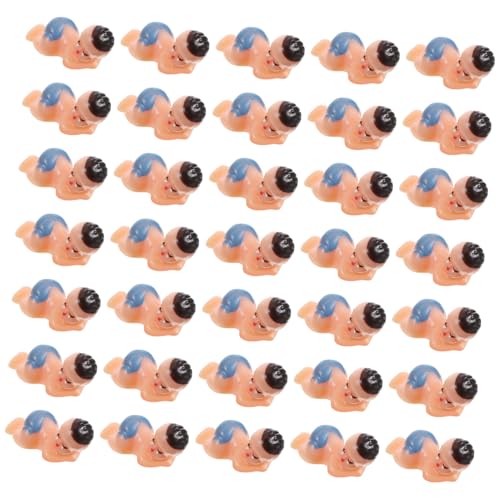 WEKAMOS 60 Stück Mini Kunststoff Junge Mädchen Figuren Schlafende Junge Mädchen Puppen Deko Shower Blau Für Festliche Dekoration Kuchen Tisch Blumendeko von WEKAMOS