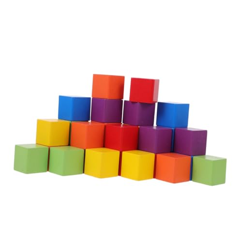 WEKAMOS 60 Stück Teiliges Bunte Holzwürfel aus Buchenholz Kleine Bausteine Pädagogisches mit Glatten Kanten Fördert Kreativität und Feinmotorische Fähigkeiten von WEKAMOS