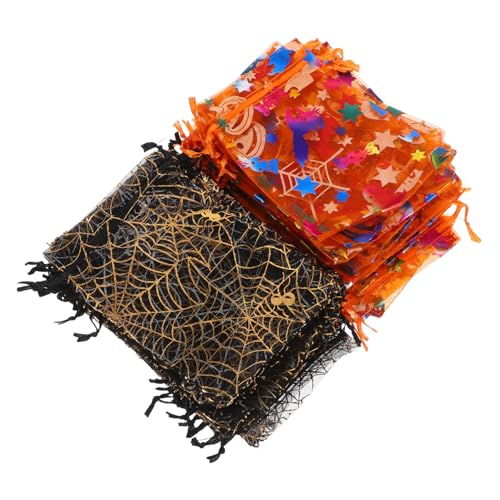WEKAMOS 60stücke Halloween Organza Süßigkeitenbeutel Mit Kordelzug Für Snacks Und Leckereien Partygeschenktüten Mit Spinnen Und Kürbisdruck Für Halloween-feiern Und Trick--treat WEKAMOS 60stücke Halloween Organza Süßigkeitenbeutel Mit Kordelzug Für Snacks Und Leckereien Partygeschenktüten Mit Spinnen Und Kürbisdruck Für Halloween-feiern Und Trick--treat von WEKAMOS