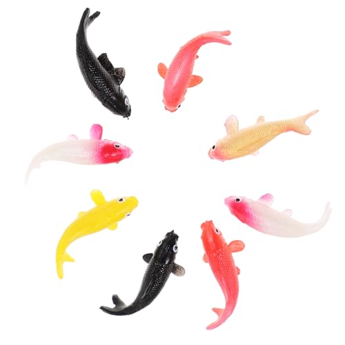 WEKAMOS 8 Stück Maßstab Mini Koi Figuren für Puppenhaus Mikrolandschaft DIY Terrarium Deko Party Zubehör Leichte Kompakte Handwerksfiguren von WEKAMOS