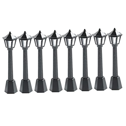 WEKAMOS 8 Stück Mini Street Light Ornamente kleine Straßenlaternendekoration im Freien Mini-Lichter mit Dorf Straßenlaterne für winziges Mini-Straßenlaternen-Figur Plastik Schwarz WEKAMOS 8 Stück Mini Street Light Ornamente kleine Straßenlaternendekoration im Freien Mini-Lichter mit Dorf Straßenlaterne für winziges Mini-Straßenlaternen-Figur Plastik Schwarz von WEKAMOS