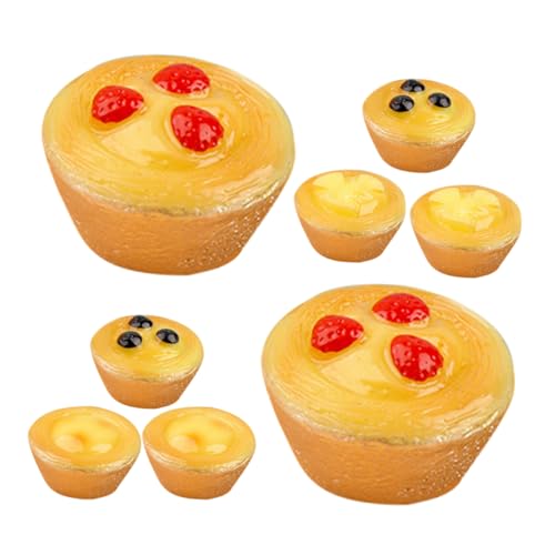 WEKAMOS 8 Stück Obstkuchenmodell Essen simulieren Oh realistisch klein Miniatur küche küchendekoration Puppenhaus Sammlung Mini-Eierkuchen-Modell Mini-Eierkuchen-Dekoration Harz von WEKAMOS